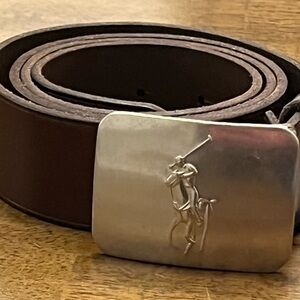 Polo by Ralph Lauren Rich Brown Leather Belt
